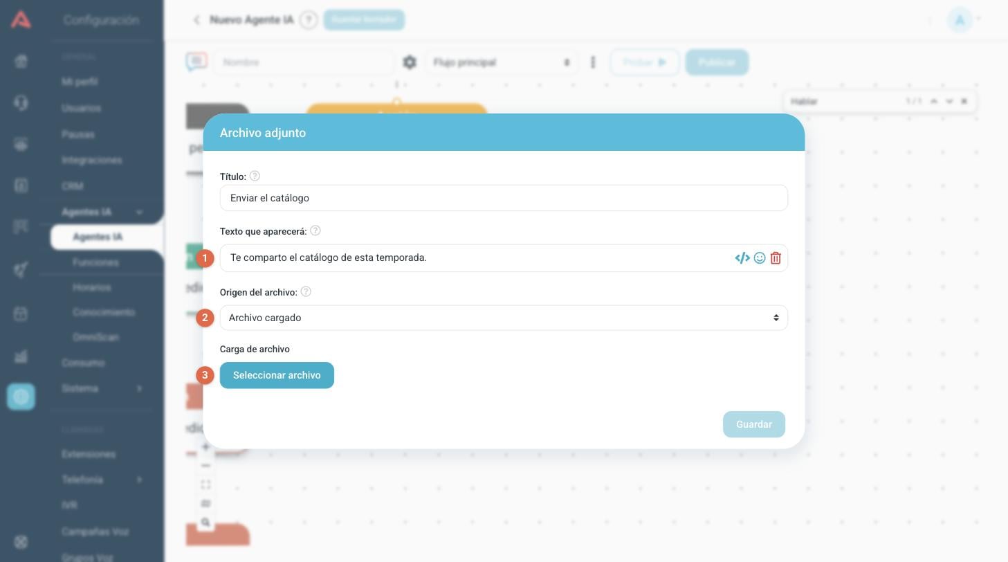 Configuración de un paso Archivo adjunto