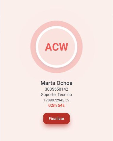 Contador de ACW en rojo, sumando el tiempo excedido