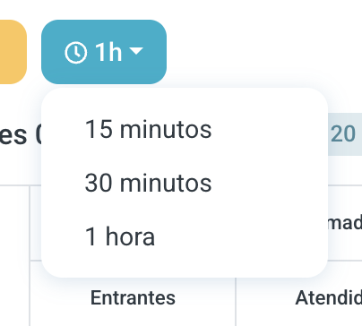 Selector de franjas horarias con las opciones de 1 hora, 30 y 15 minutos