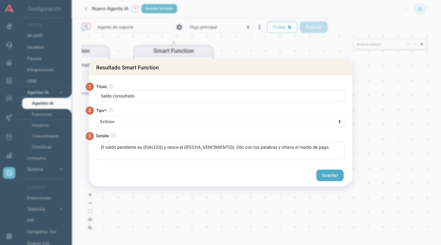 La configuración de un Resultado Smart Function